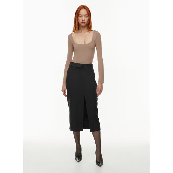 Aritzia BABATON Contour Nude Jersey Square Neck Long Sleeve Bodysuit, Size XS - Picture 11 of 15